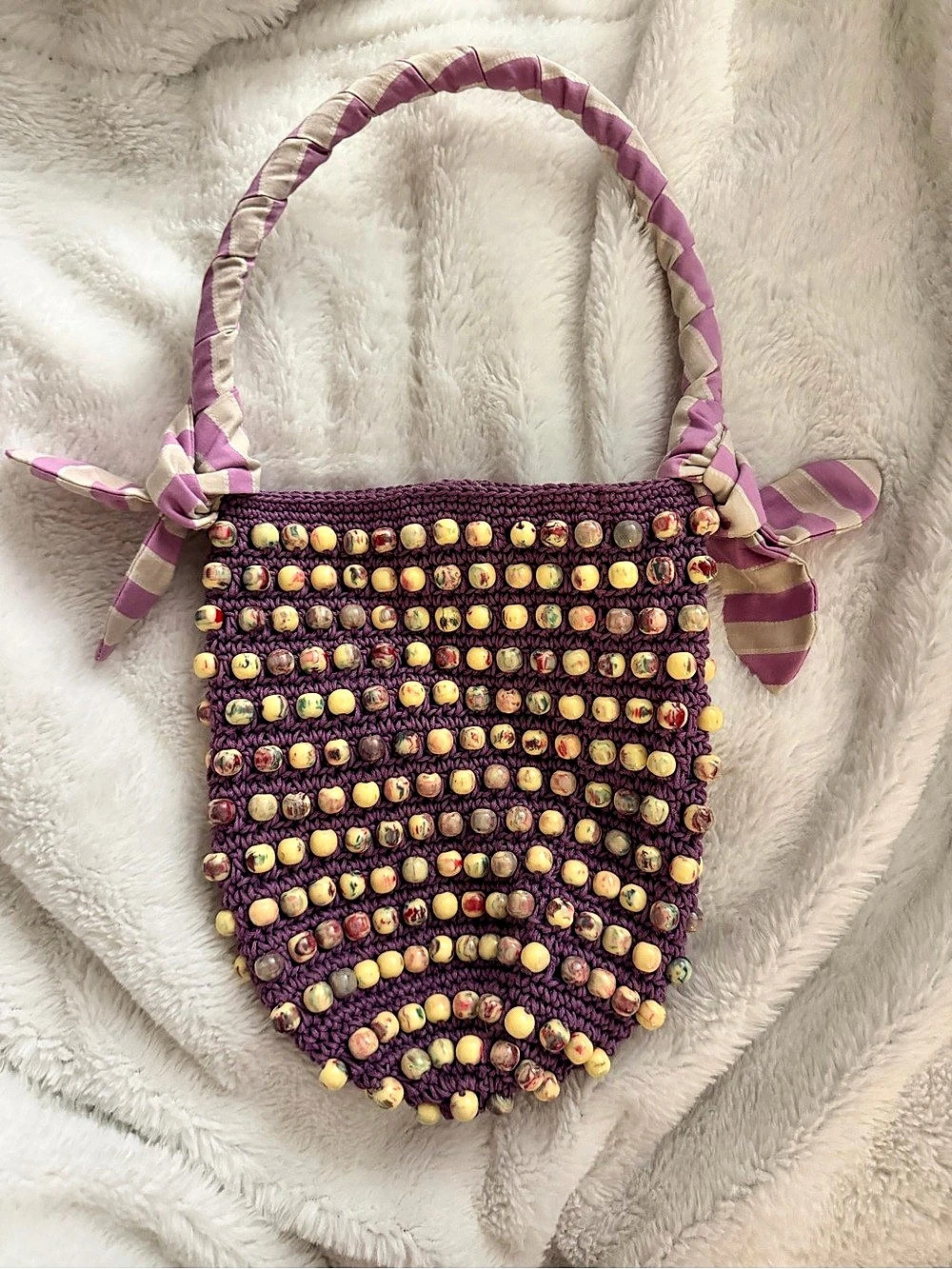 Lele Sadoughi Beaded Bag in Purple Like New
